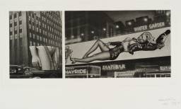 E. Left: Pubic Torso on Lorry in Manhattan Street for ‘Bonds Clothes for Men’. Right: Varga - Billboard - Girl