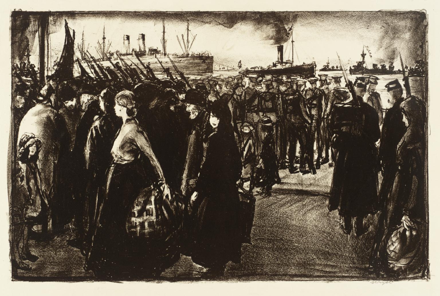 The Fall of Ostend: The Digue during Embarkation of the Naval Division from Antwerp