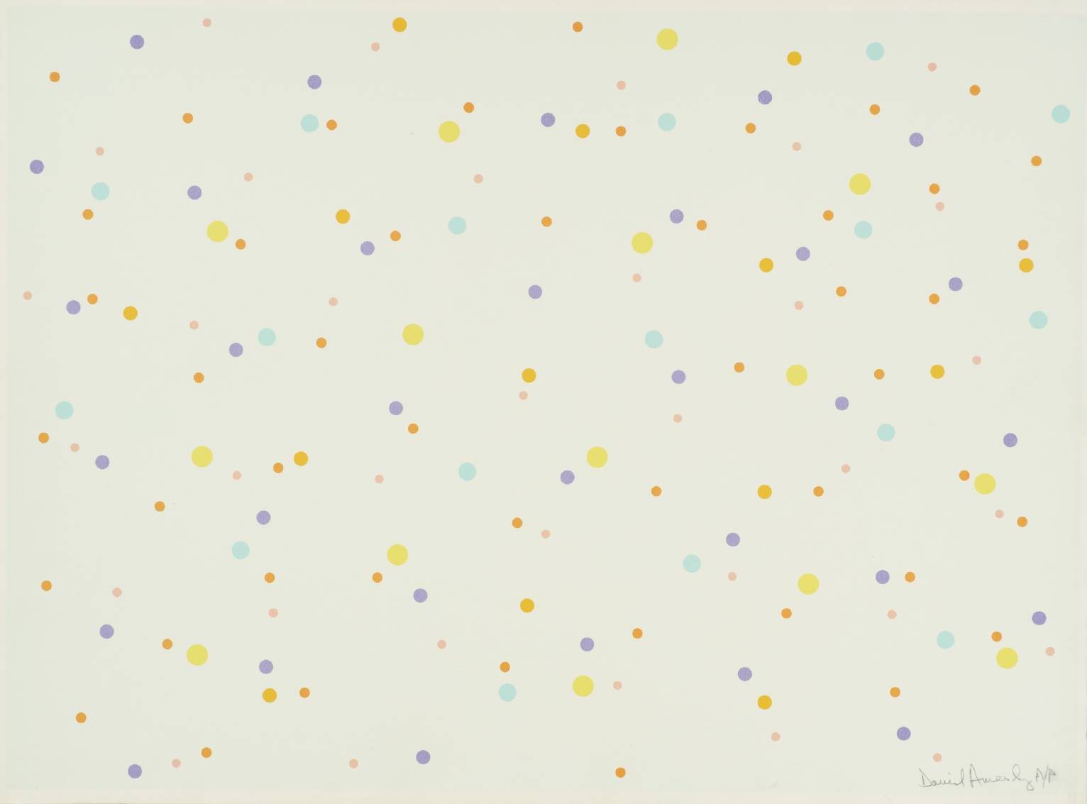 Mauve, Orange, Yellow, Turquoise on Pale Blue