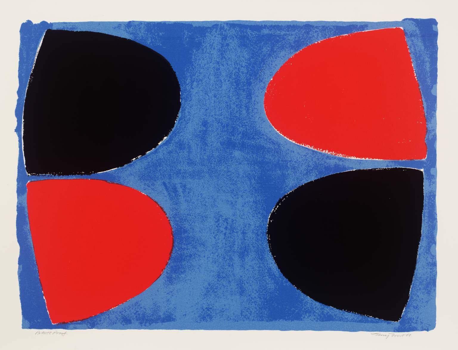 Black and Red on Blue