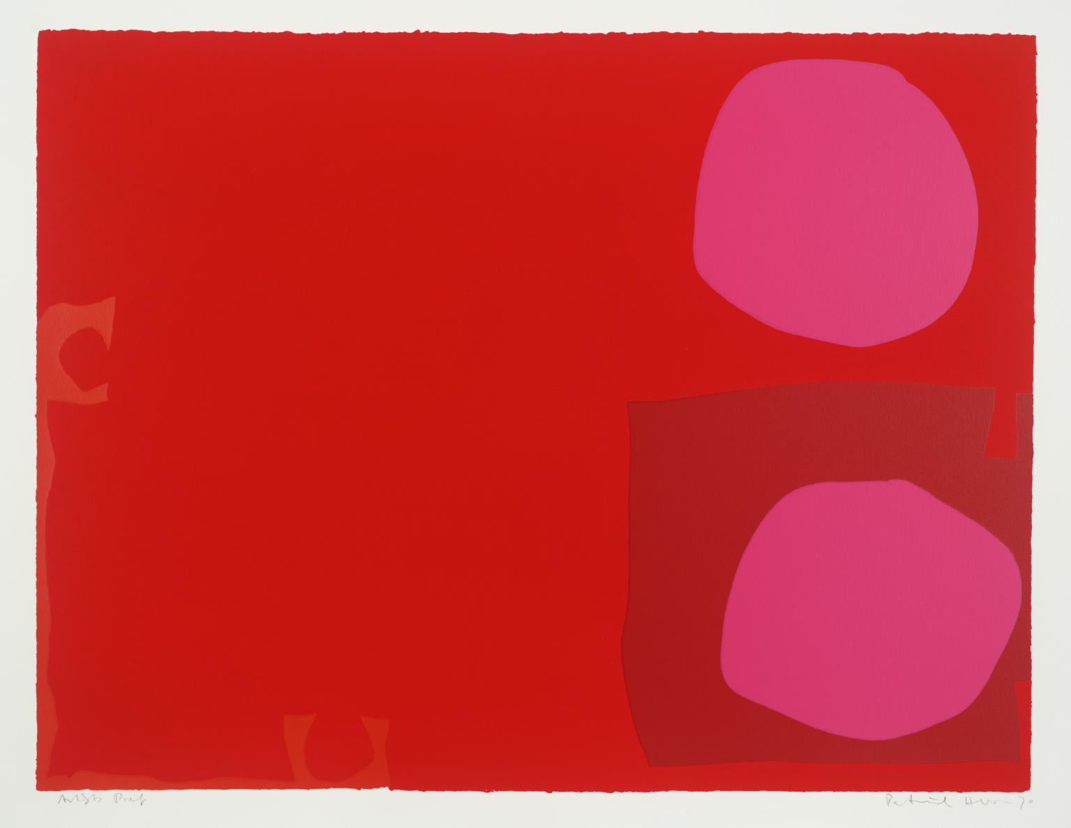 Two Pink Discs in Dark Reds : April 1970