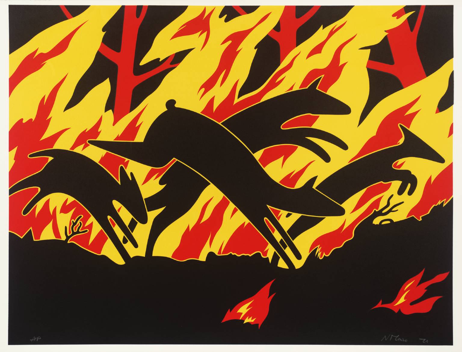 Animals Running Through Fire', Nicholas Monro, 1970 | Tate
