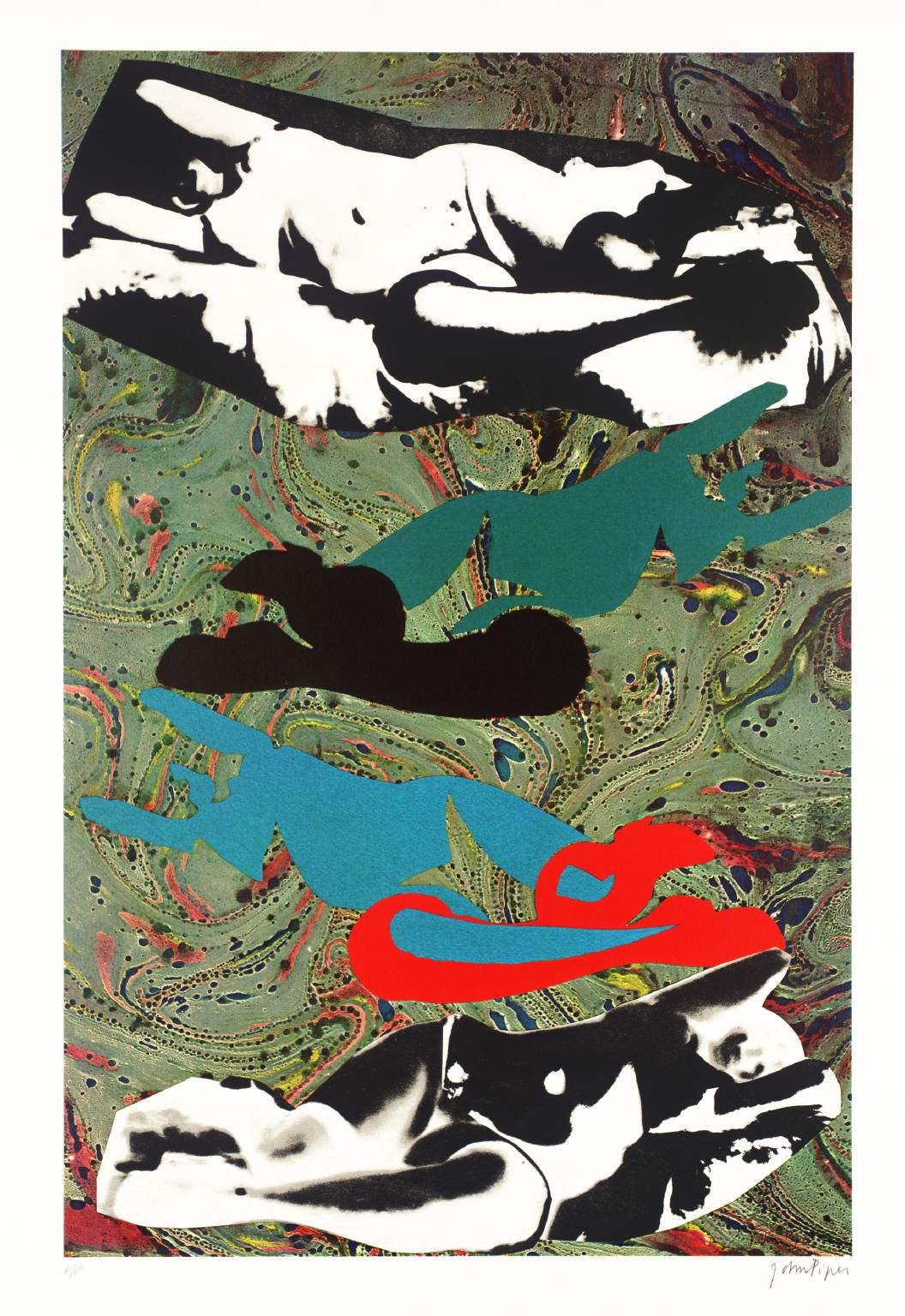 Eye and Camera: Marble, Red, Black, Etc. - Lying Figure Reversed