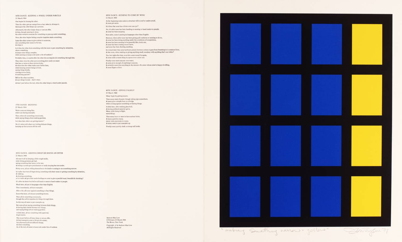 Making Something Narrow and Yellow [illustration for ‘Folio 7, Dances 36-40’]