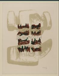 Eight Reclining Figures on Rock Background