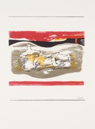 Reclining Figure with Red Stripes