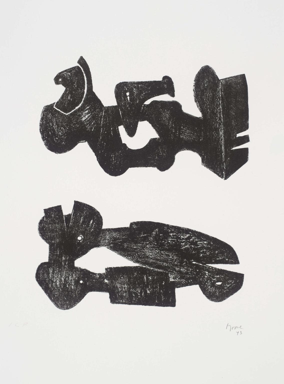 Two Black Forms: Metal Figures
