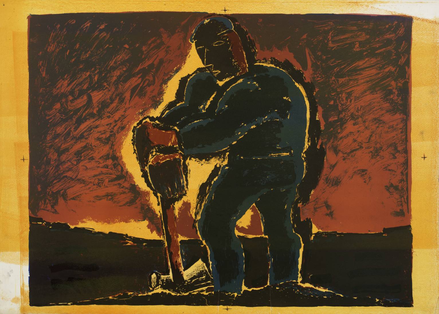 Figure against a Dark Sky (colour variant)