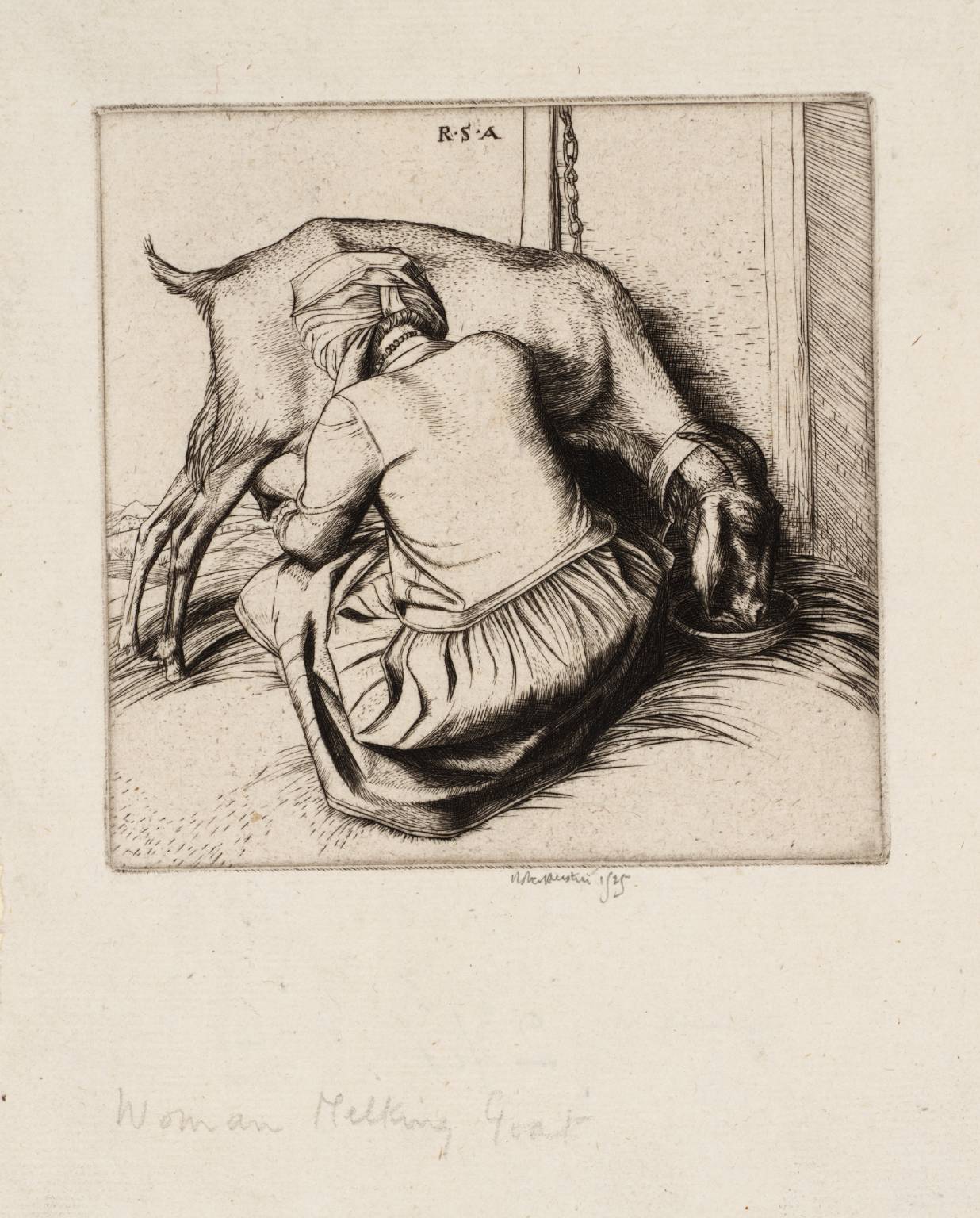 Woman Milking Goat