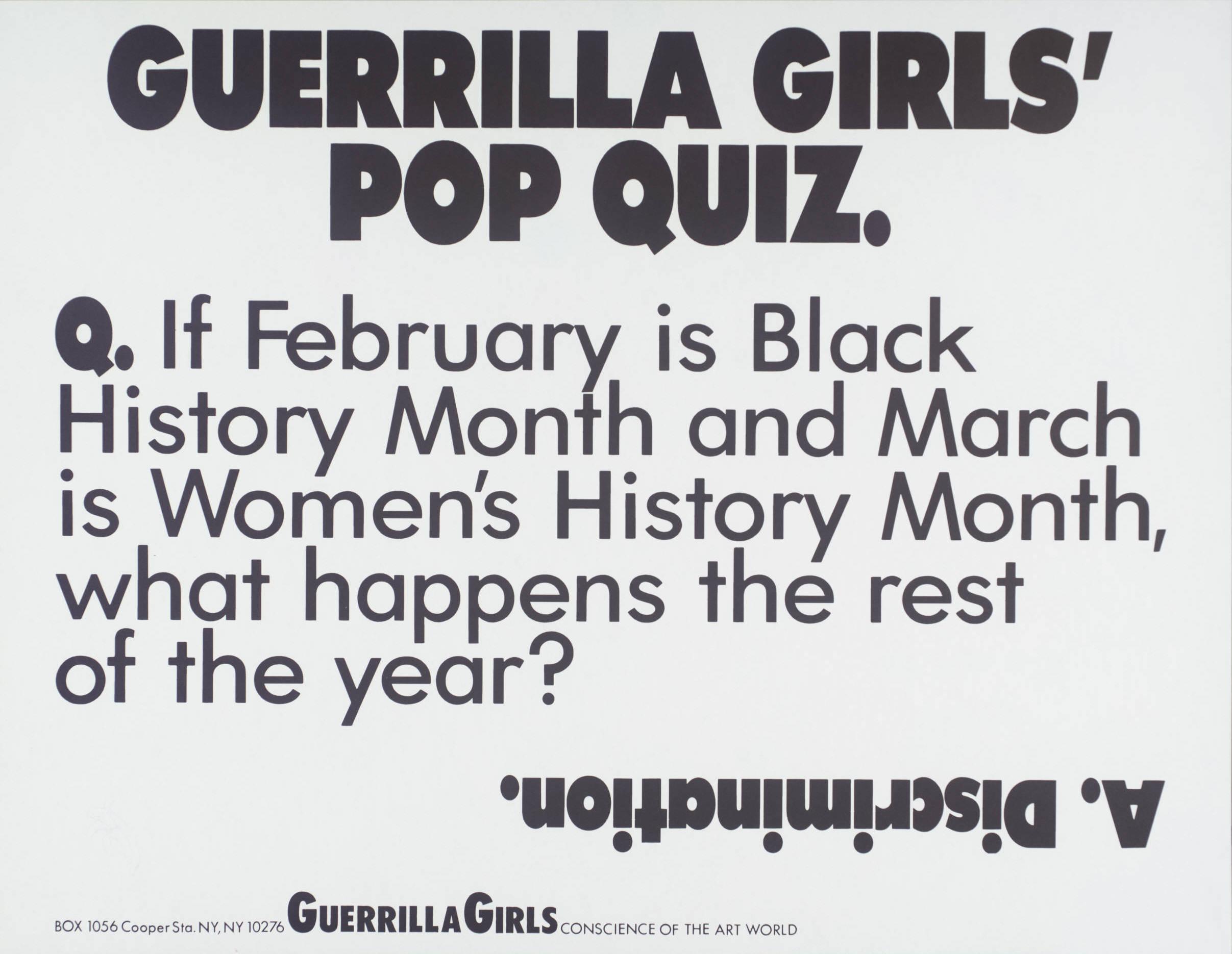 P78815: Guerrilla Girls’ Pop Quiz