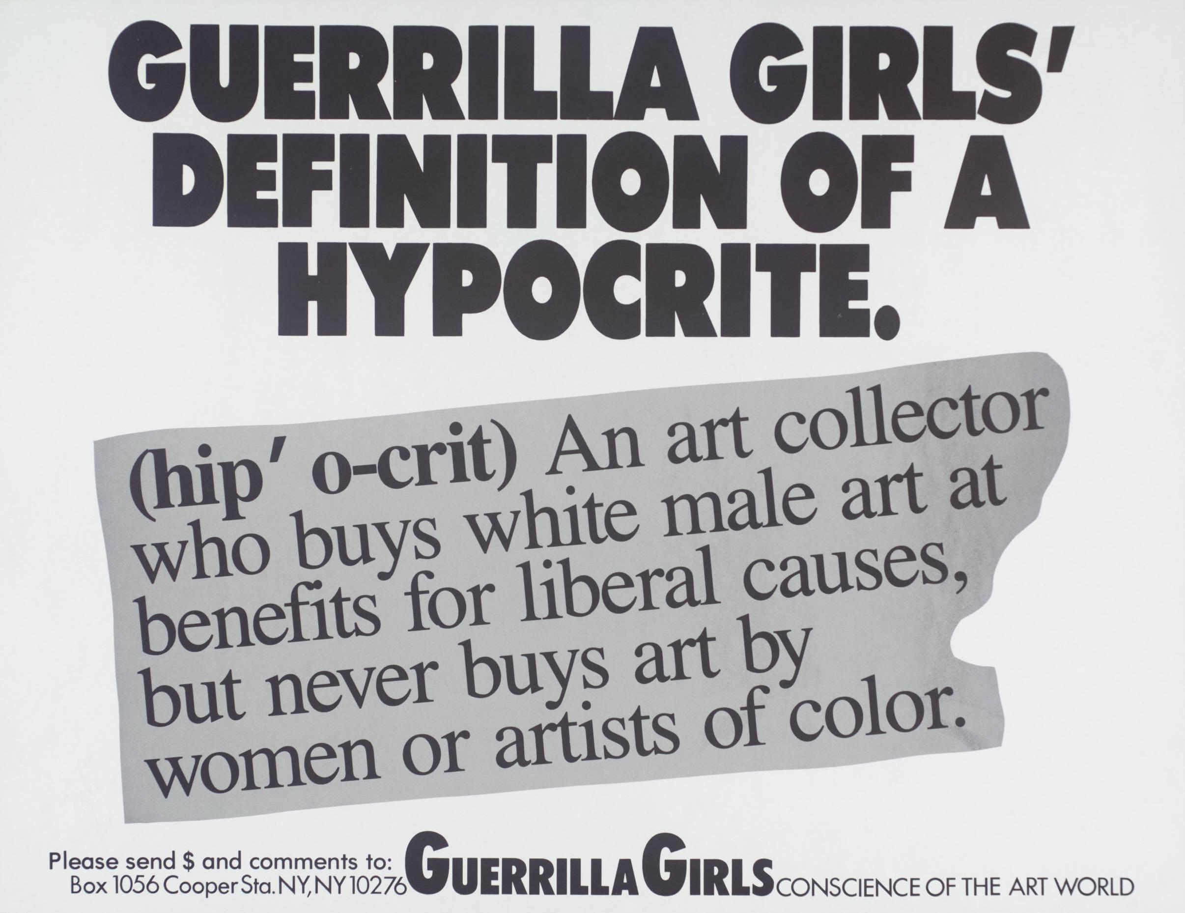 P78817: Guerrilla Girls’ Definition Of Hypocrite
