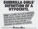 Guerrilla Girls, ‘Guerrilla Girls’ Definition Of Hypocrite’ 1990