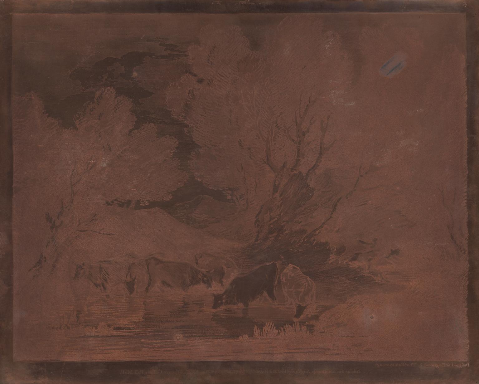 Wooded Landscape with Figures and Cows at a Watering Place (The Watering Place)