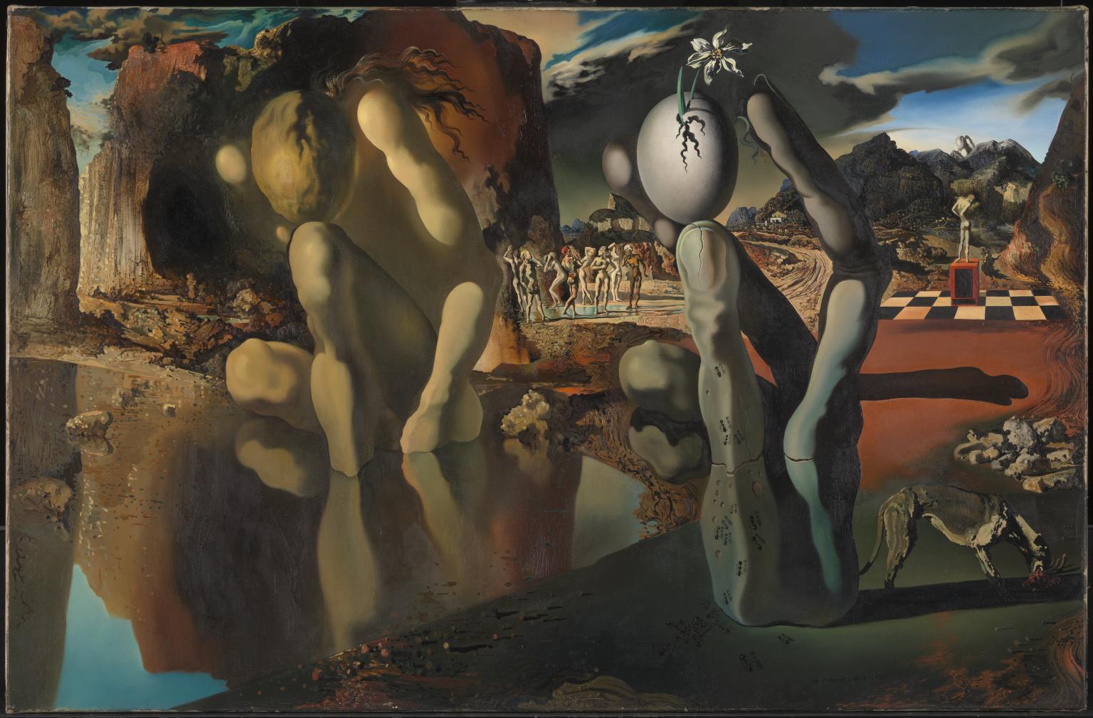 Salvador Dalí – Metamorfóza Narcisa, 1937, Tate Gallery, Londýn
