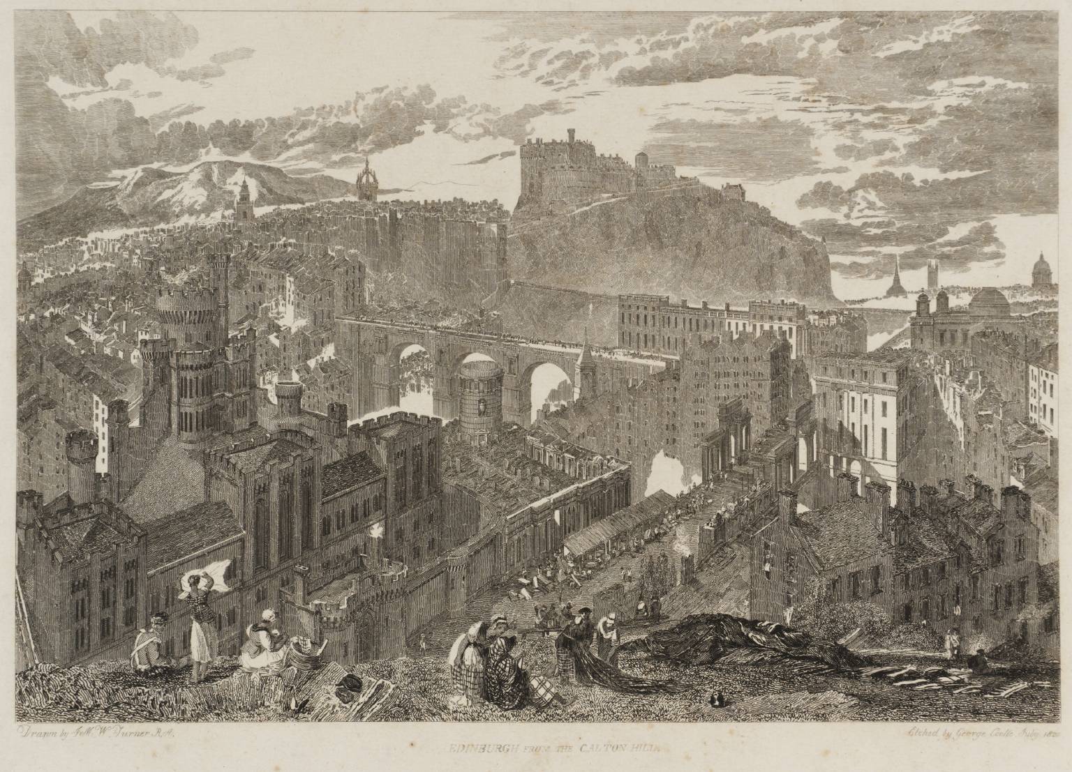 Edimburgo, de Calton Hill, de Uma viagem pela Grã-Bretanha empreendida  entre os anos de 1814 e 1825, publicada em 1829