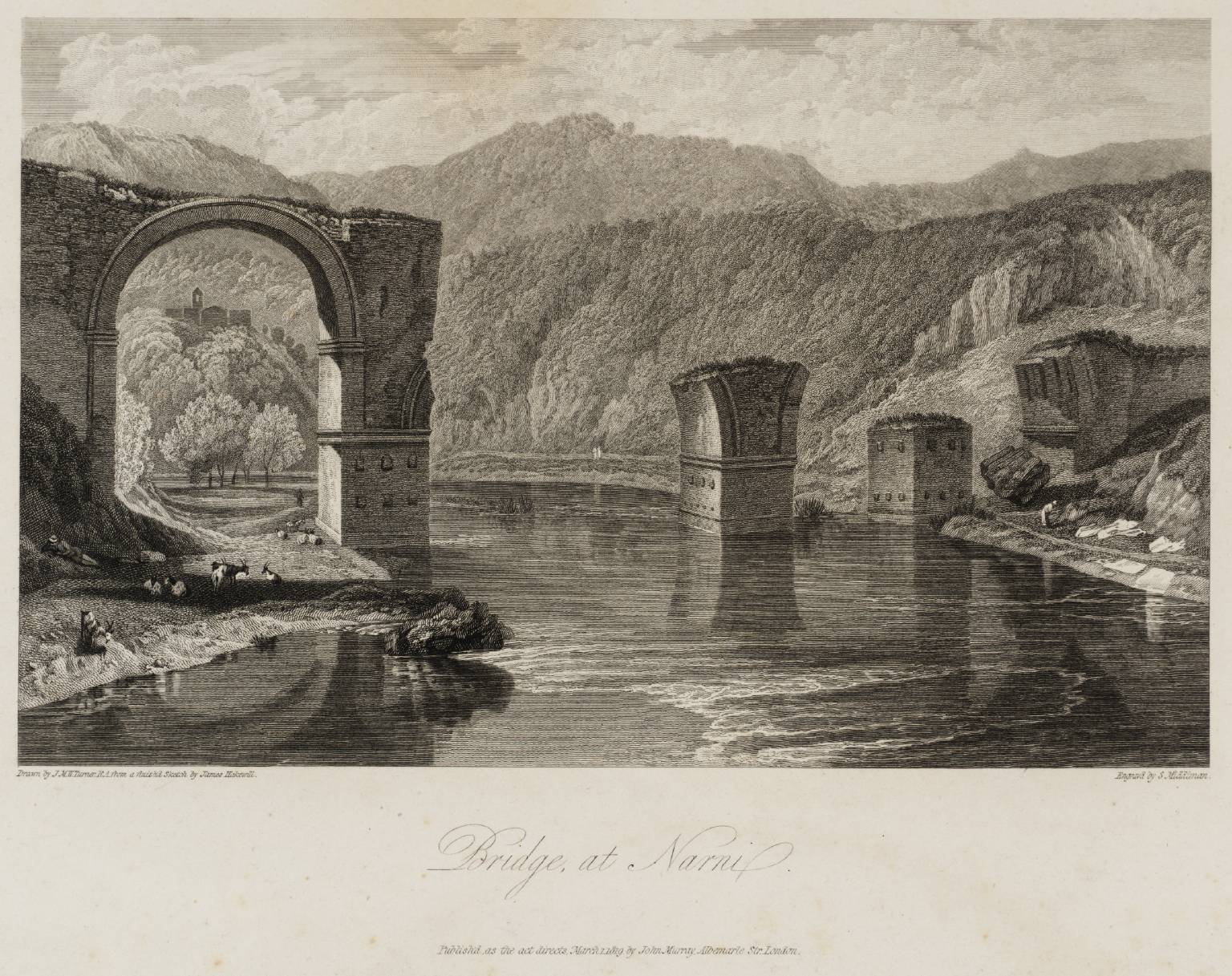 Bridge at Narni,from Hakewill’s ‘Picturesque Tour in Italy’
