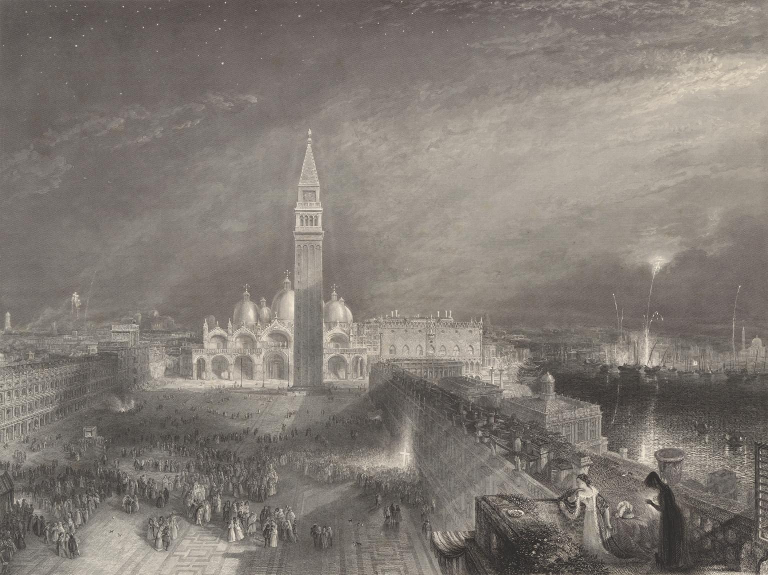 St Mark’s Place, Venice: Juliet and her Nurse, engraved by George Hollis