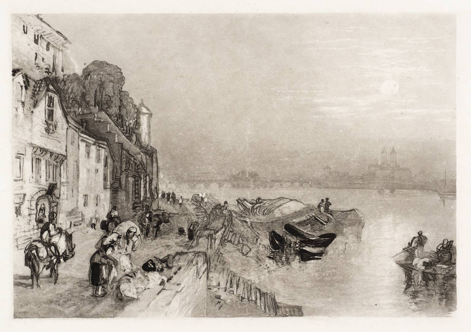 Tours, Looking Backwards, engraved by F.C. Lewis