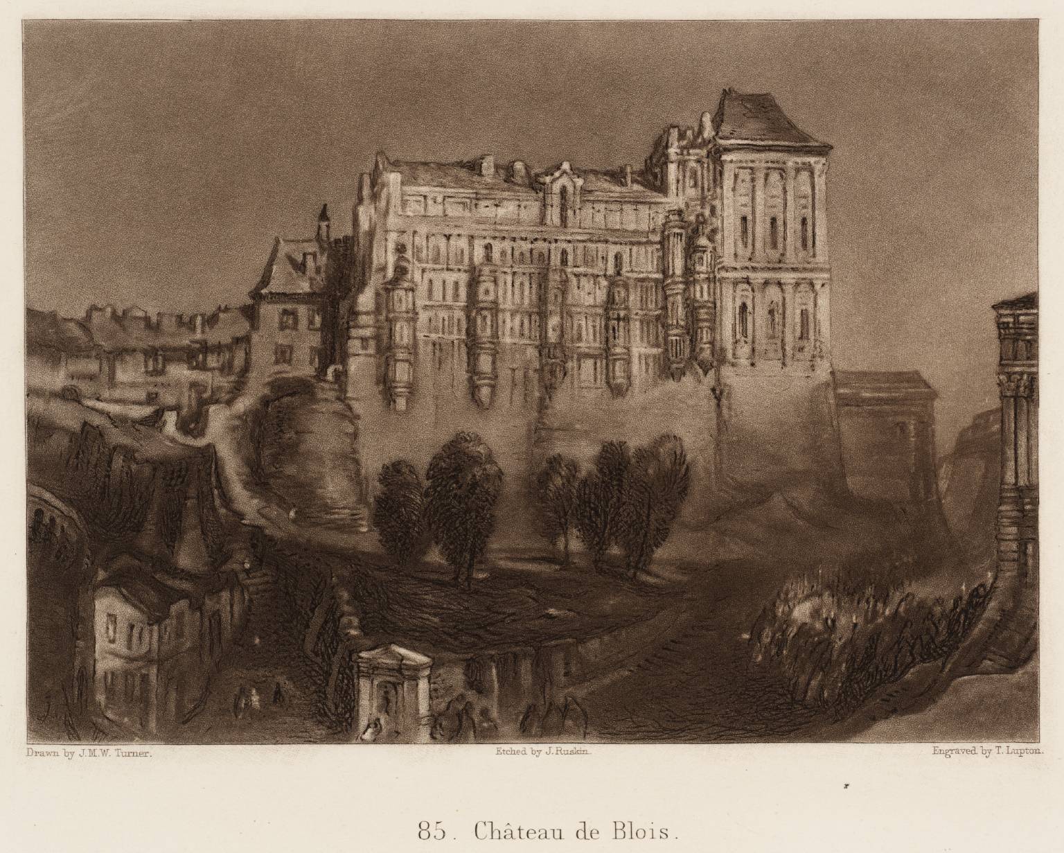 Chateau de Blois, engraved by J. Ruskin and T. Lupton