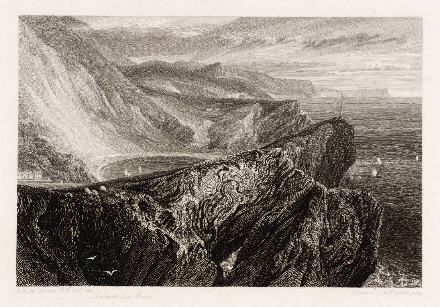 Lulworth Cove, engraved by W.B. Cooke