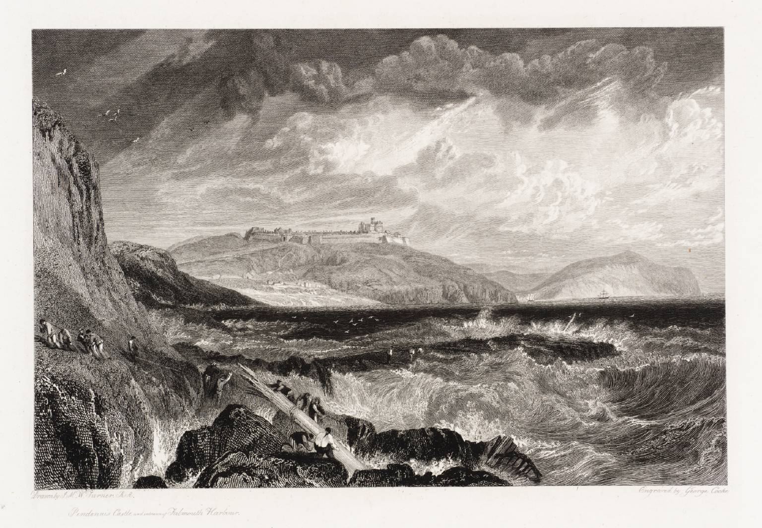 Pendennis Castle, engraved by G. Cooke