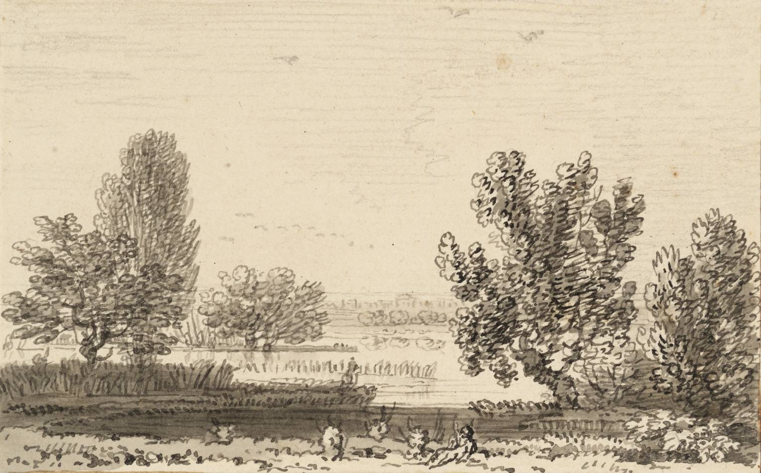 Pastoral Landscape, with a River