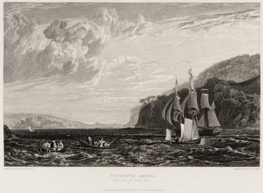 ‘Plymouth Sound from ‘The Rivers of Devon’, engraved by W.B. Cooke ...