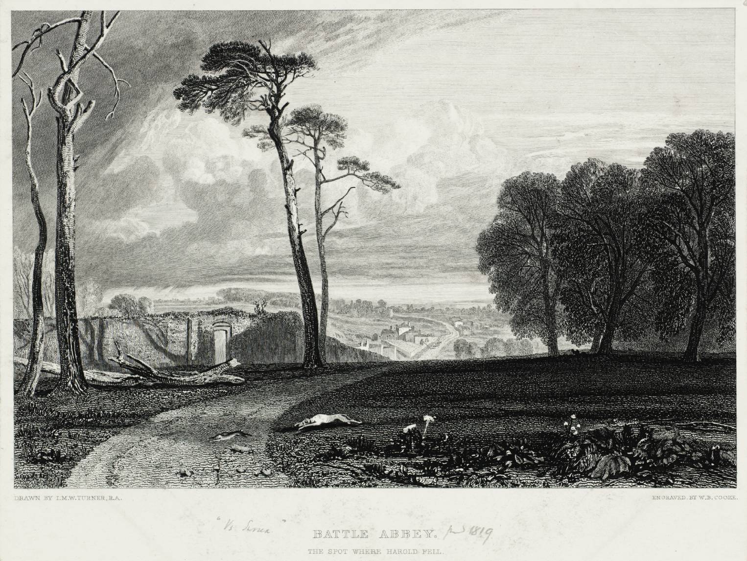 Battle Abbey, the Spot Where Harold Fell, engraved by W.B. Cooke
