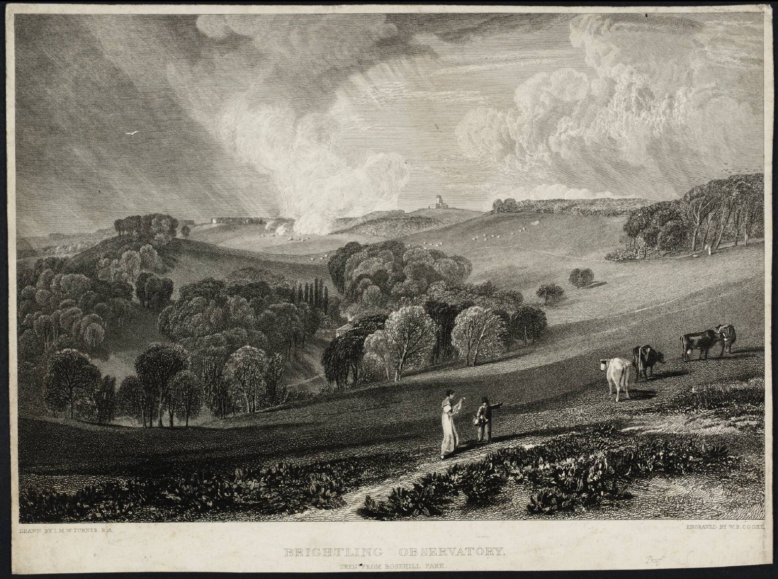 Brightling Observatory, from Rosehill Park, engraved by W.B. Cooke