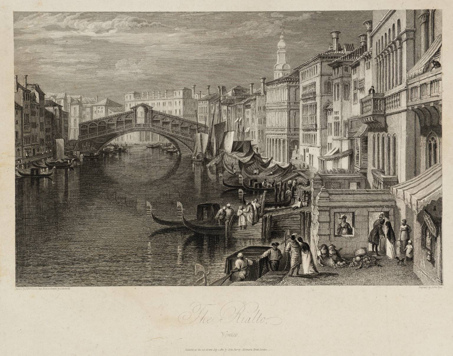 The Rialto, Venice, engraved by J. Pye