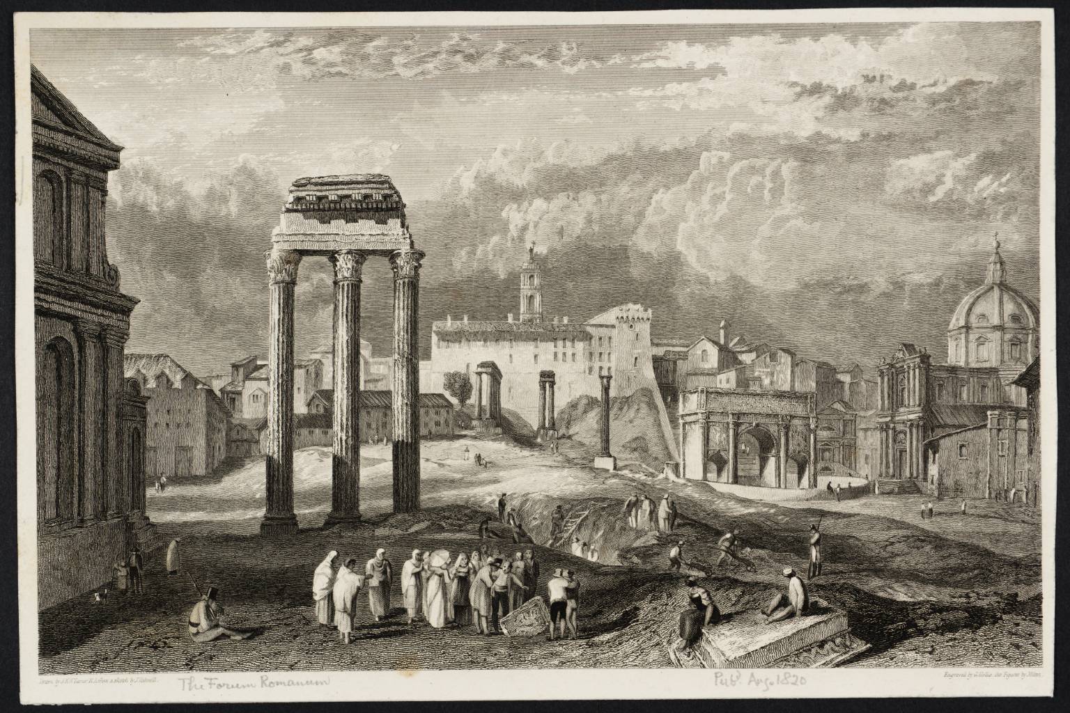 The Forum Romanum, engraved by Hollis and Mitan