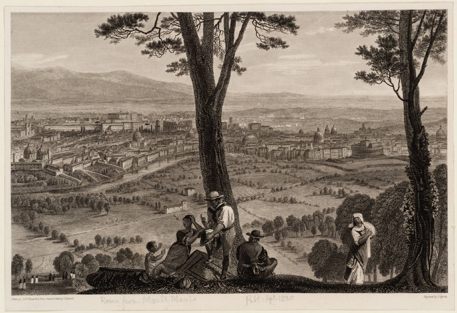 Rome, from Monte Mario, engraved by J. Byrne