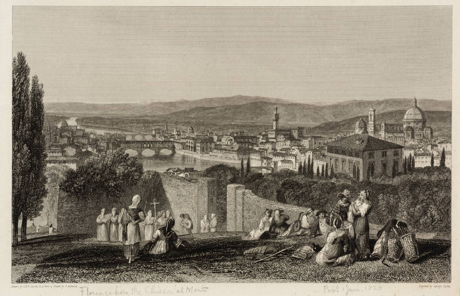 Florence from the Chiesa al Monte, engraved by G. Cooke