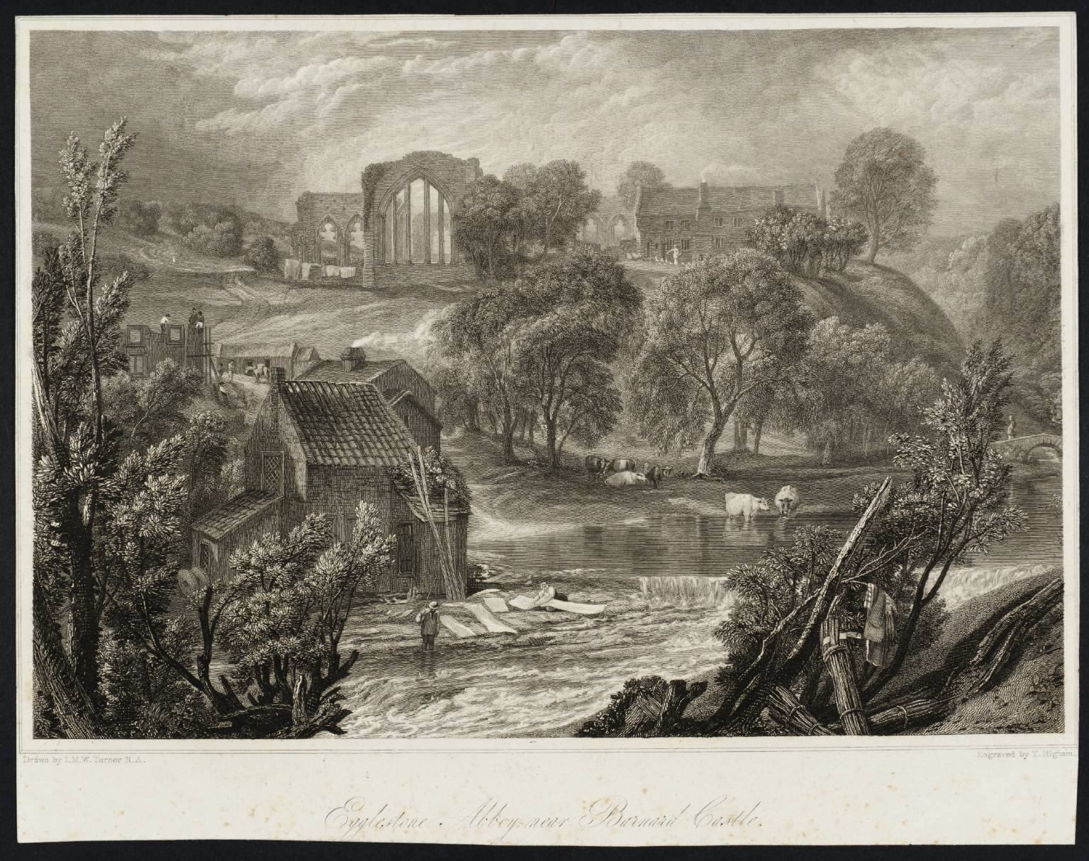 Egglestone Abbey, near Barnard Castle, engraved by T. Higham