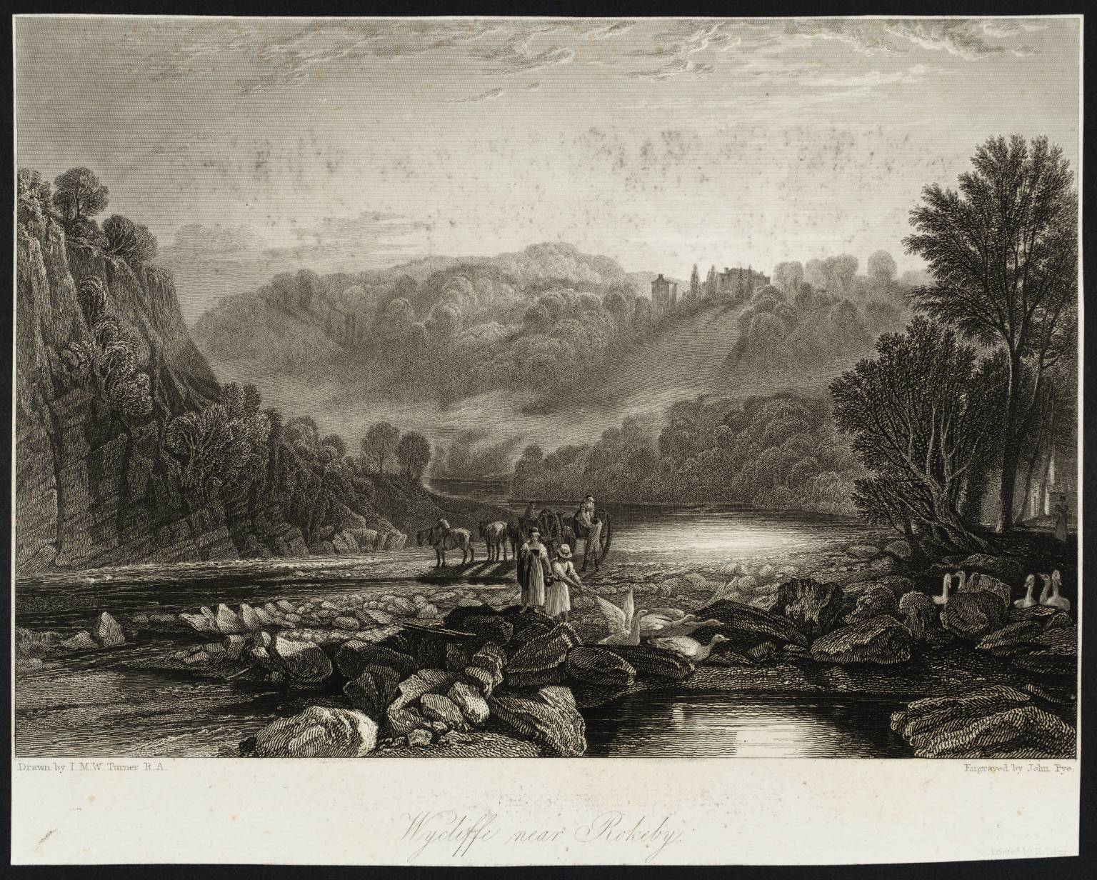 Wycliffe, near Rokeby, engraved by J. Pye