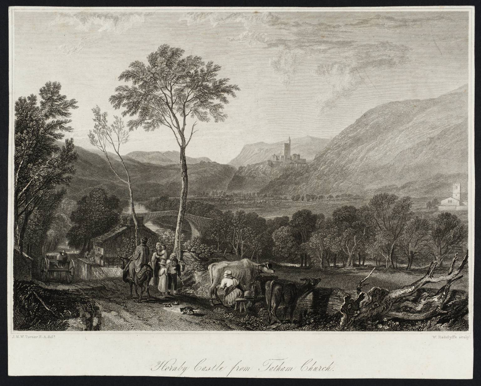 Hornby Castle, from Tatham Church, engraved by W. Radclyffe
