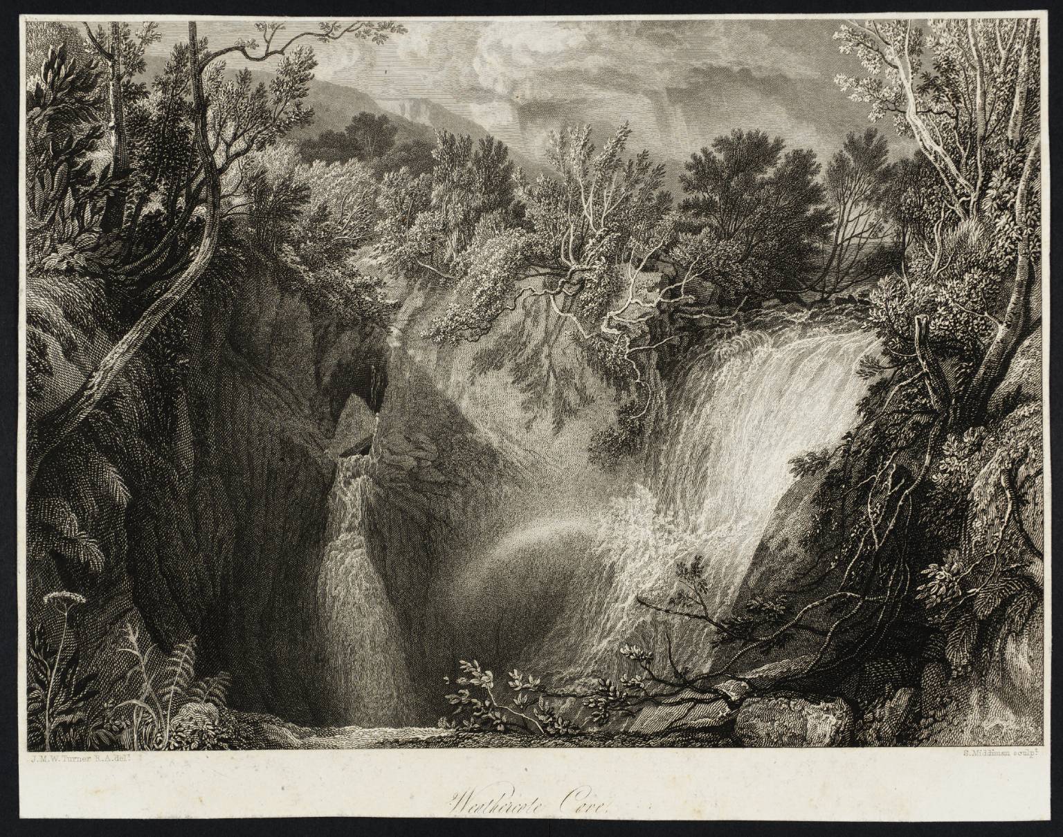 Weathercote Cave, engraved by S. Middiman
