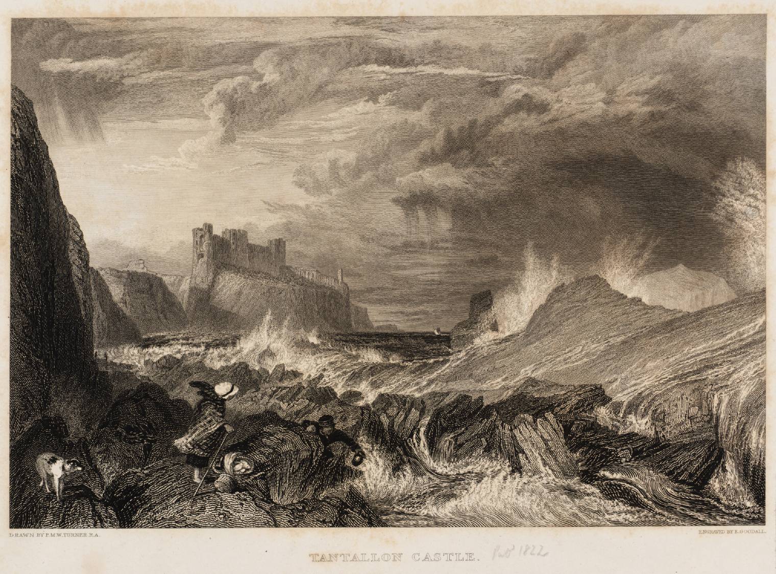 Tantallon Castle, engraved by E. Goodall
