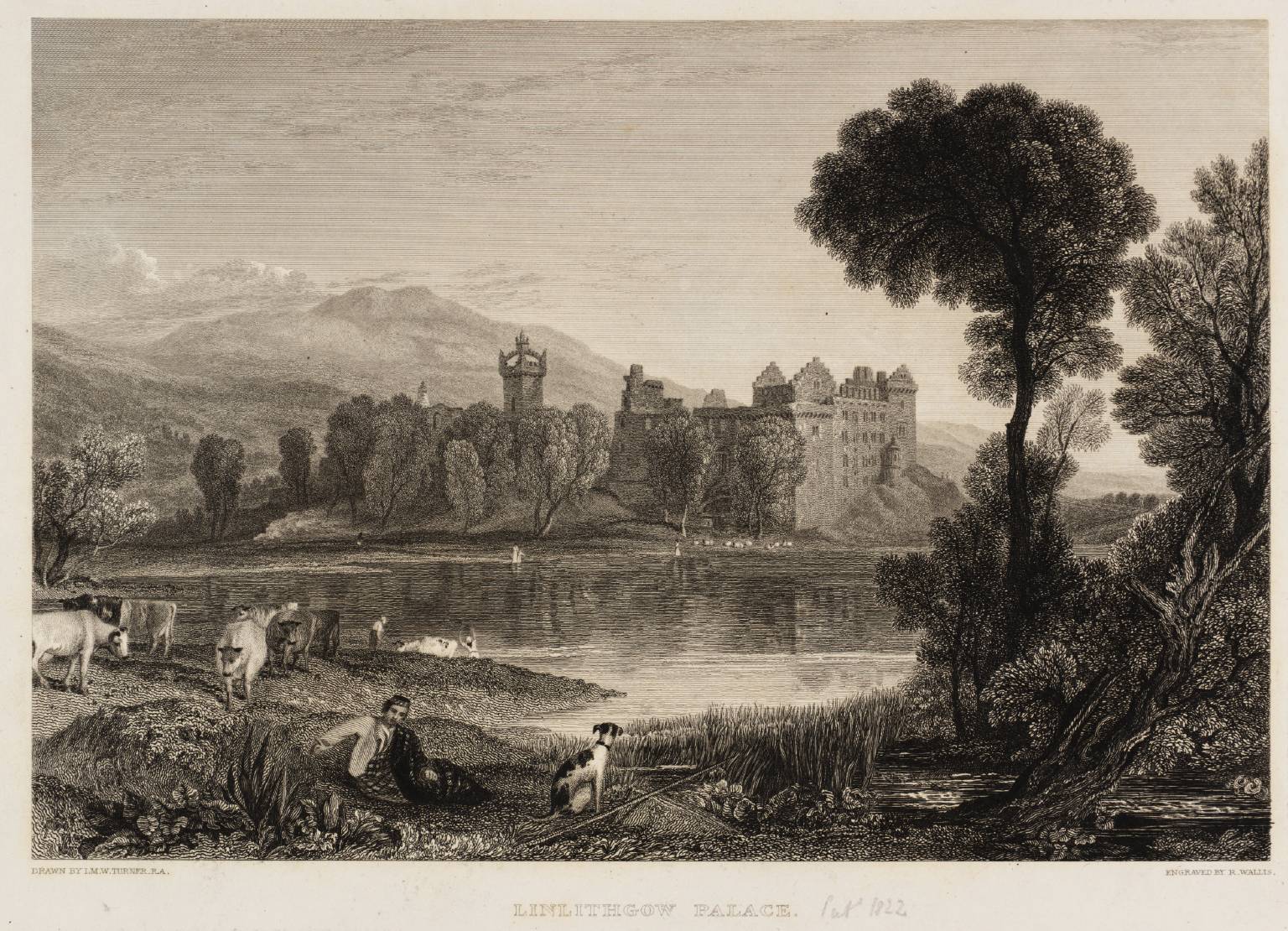 Linlithgow Palace, engraved by R. Wallis