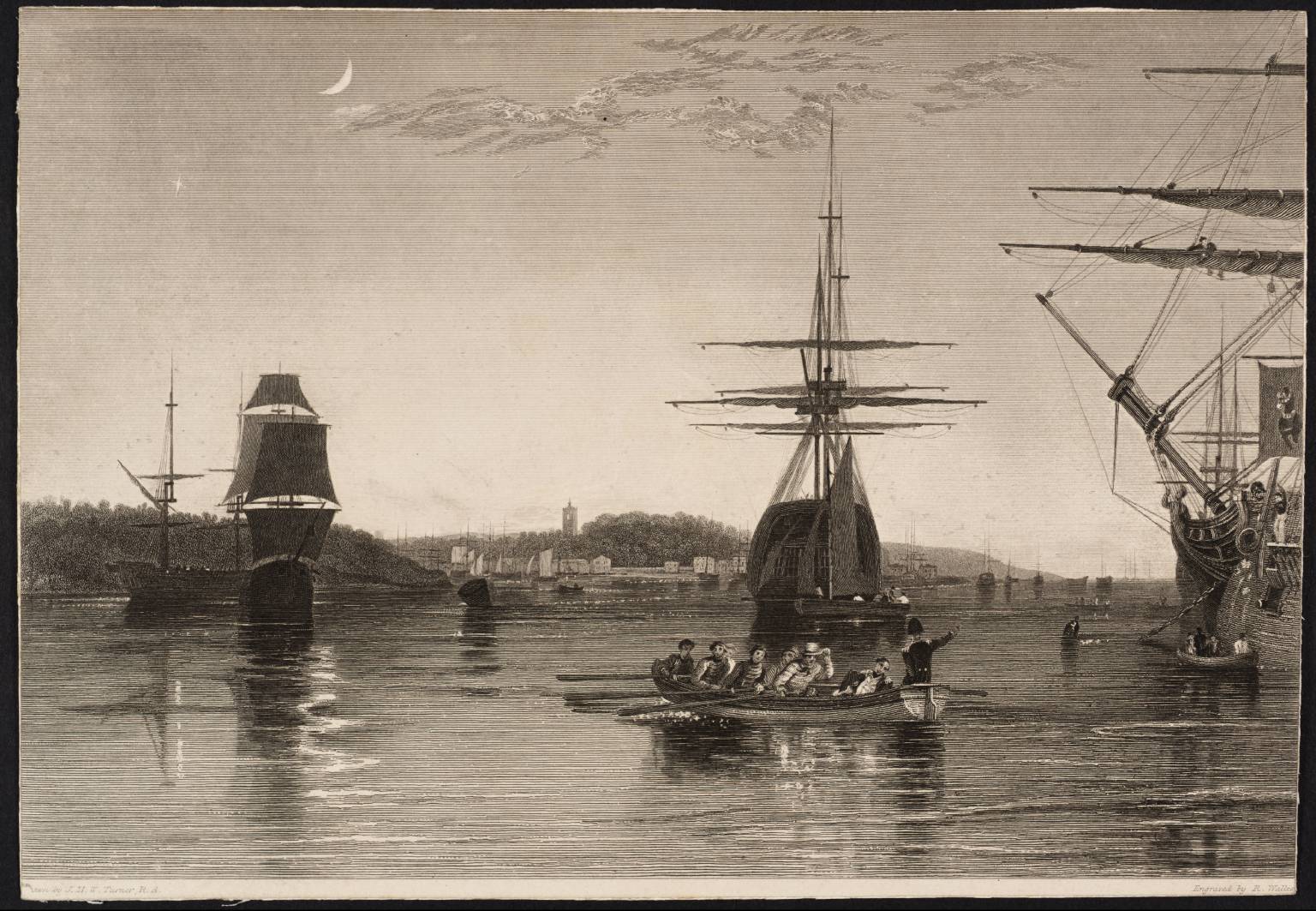 Cowes, Isle of Wight, engraved by R. Wallis