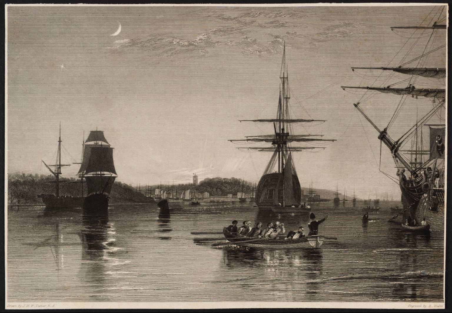 Cowes, Isle of Wight, engraved by R. Wallis