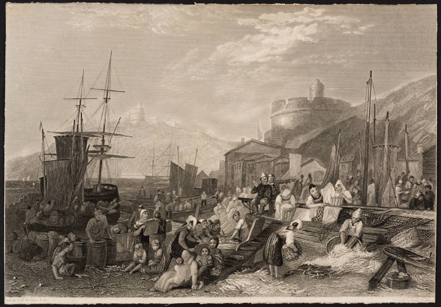 St Mawes, Cornwall, engraved by J.H. Kernot