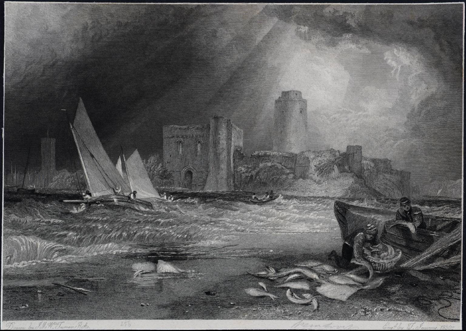 Pembroke Castle, Wales, engraved by T. Jeavons