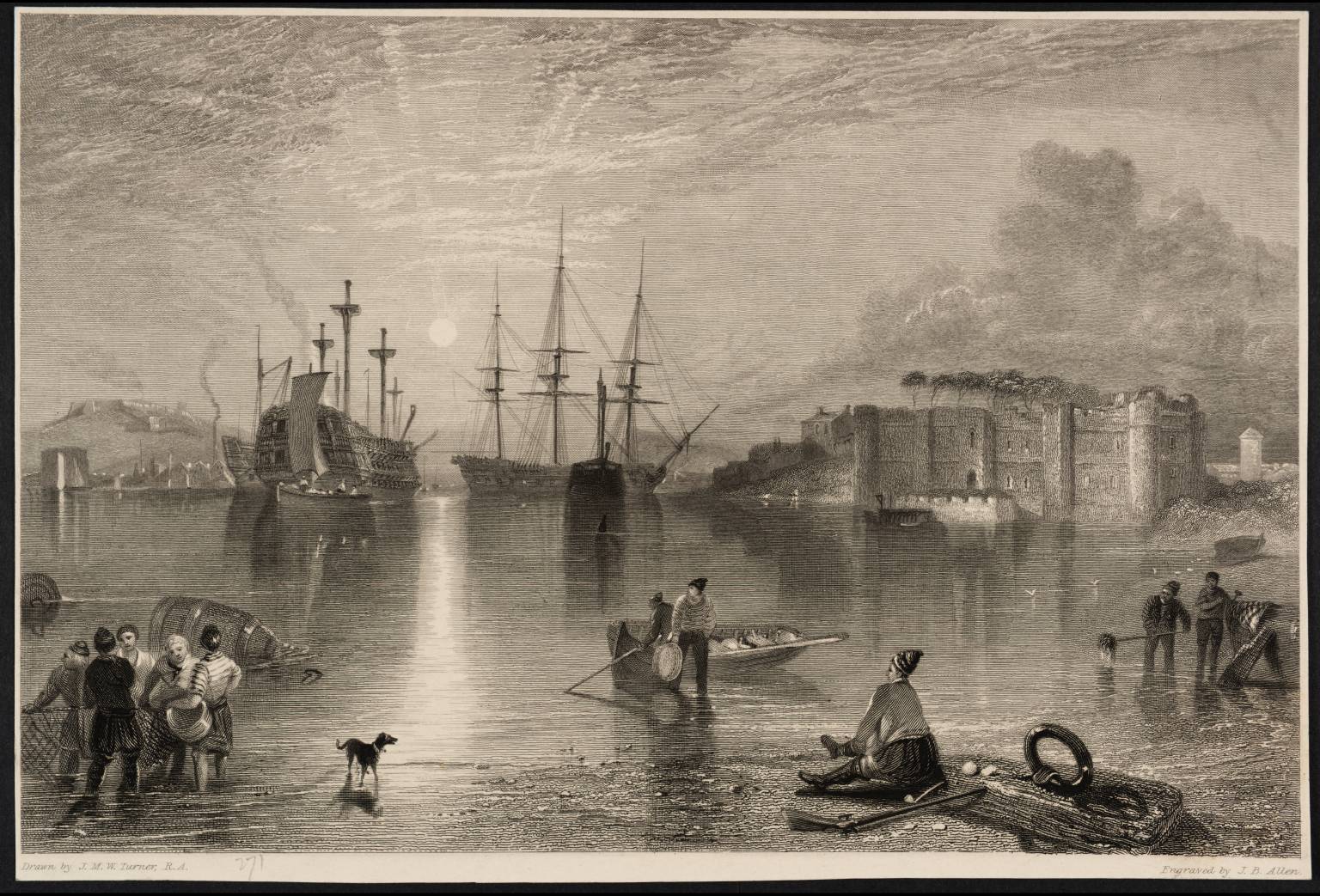 Castle Upnor, River Medway, engraved by J.B. Allen