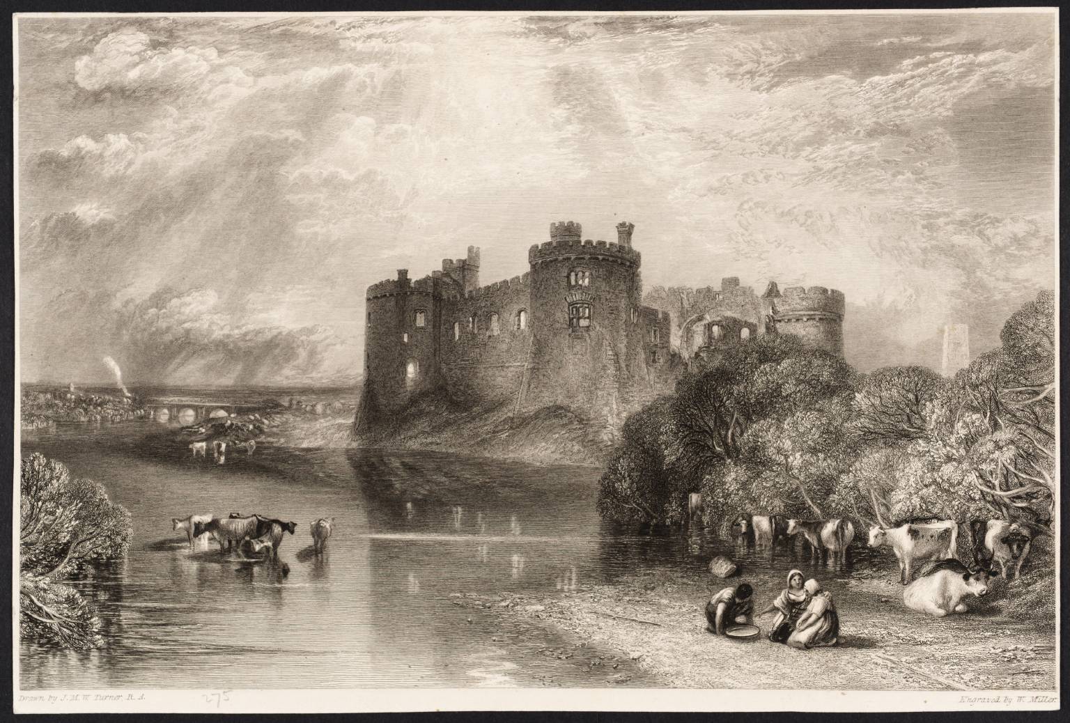 Carew Castle, Pembroke, engraved by W. Miller