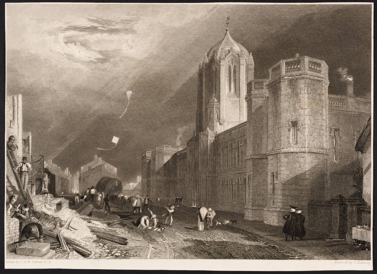 Christ Church College, Oxford, engraved by J. Redaway