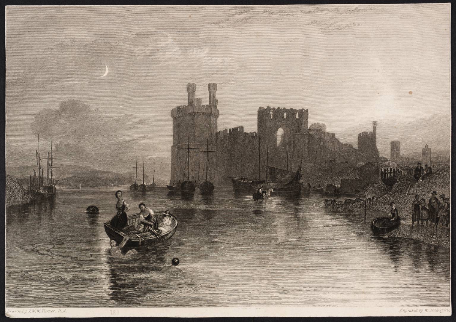 Caernarvon Castle, Wales, engraved by W. Radclyffe