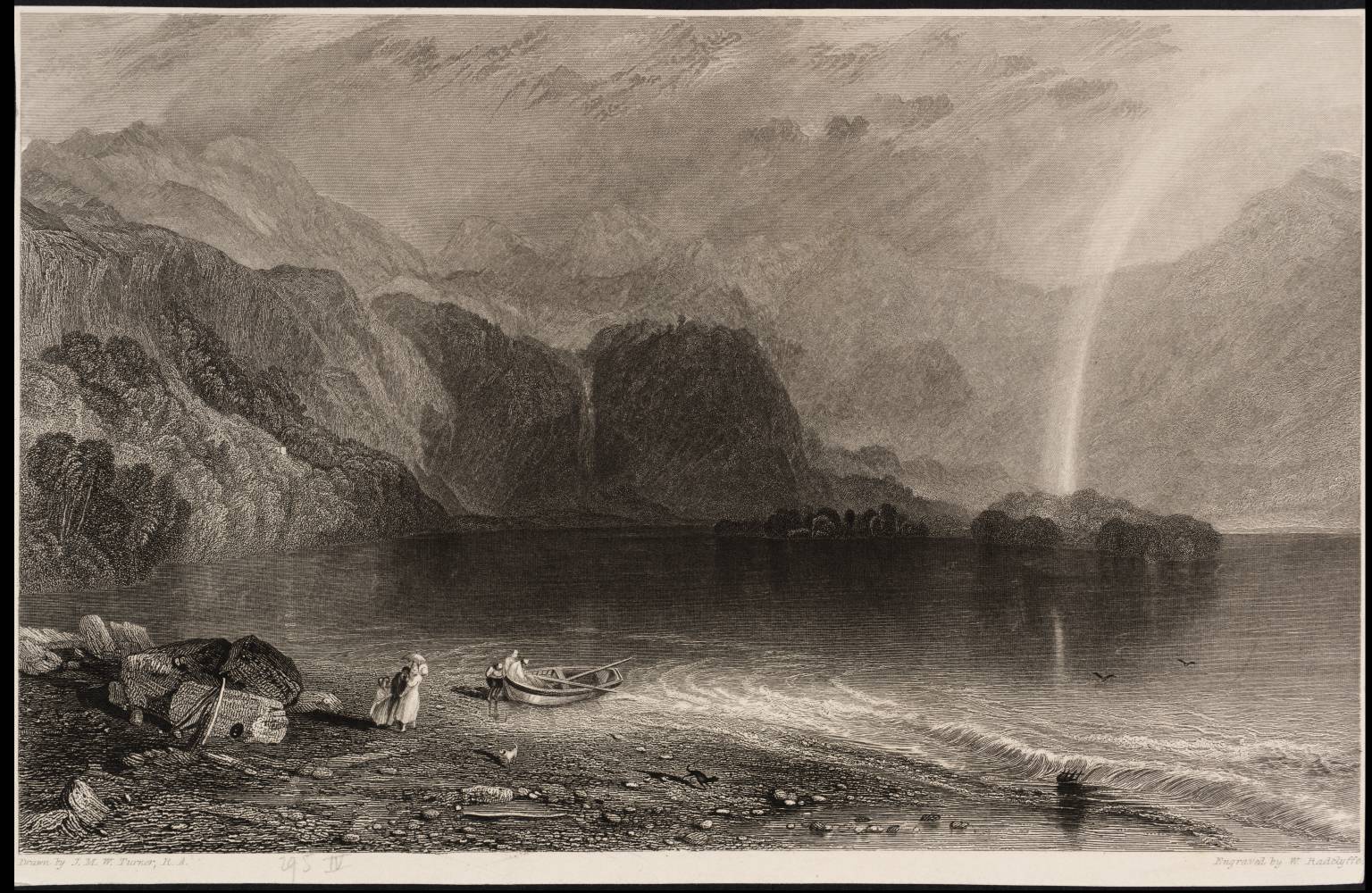 Keswick Lake, Cumberland, engraved by W. Radclyffe