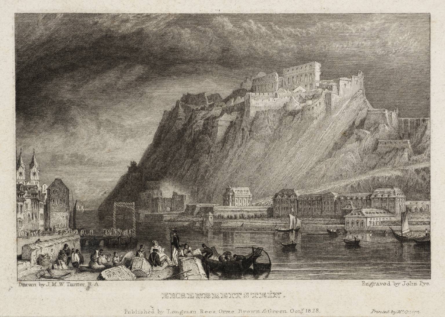 Ehrenbreitstein, engraved by J. Pye