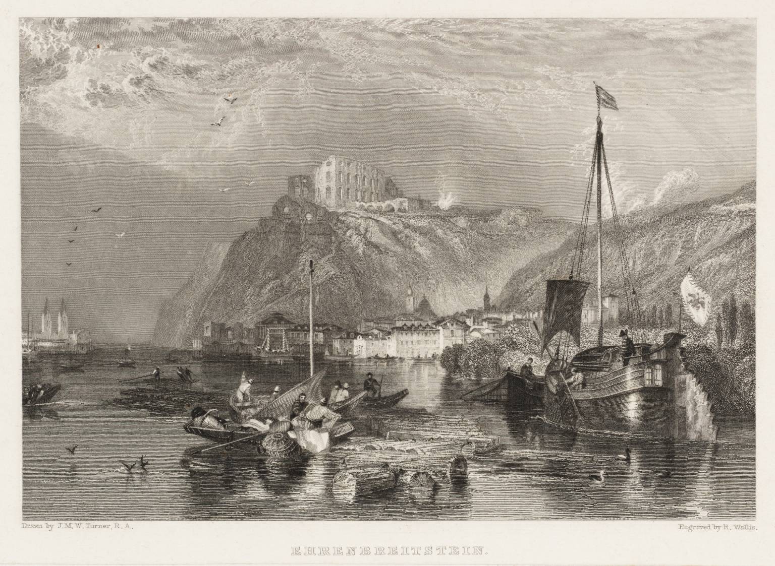 Ehrenbreitstein, engraved by R. Wallis